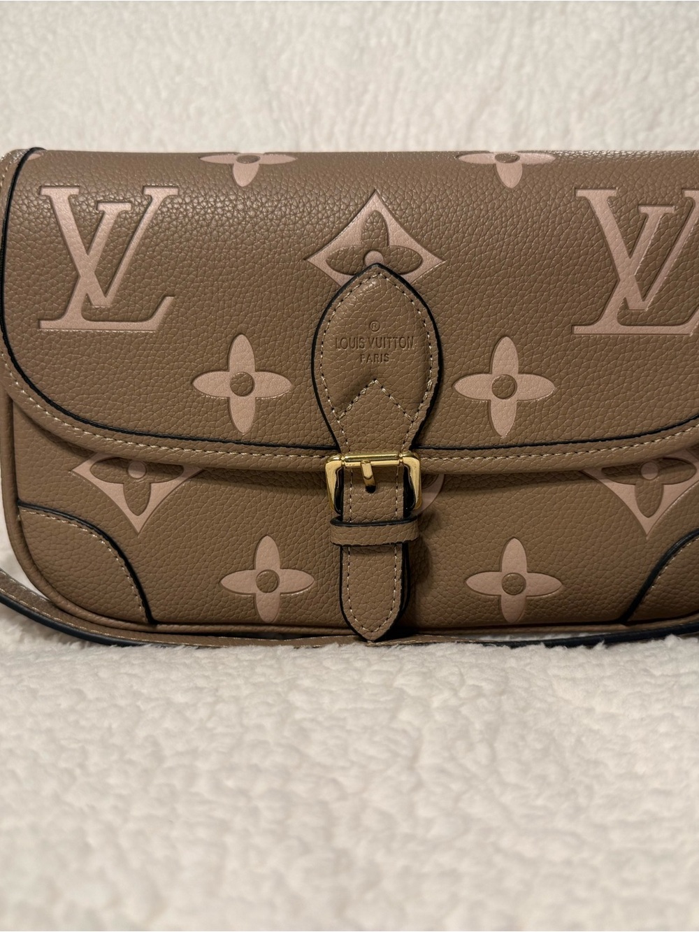 Louis Vuitton Taupe and Blush Monogram Crossbody Bag